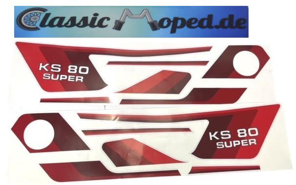 Zündapp 537 KS80 Super Aufkleber Decor Satz Tank Seitendeckel NEU - Classic-Moped