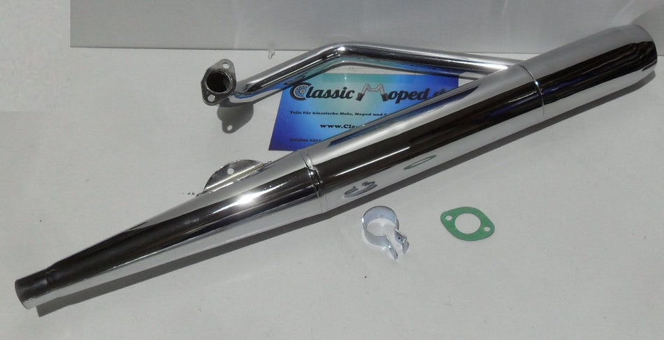 Puch x50 Tuning Auspuff Topf 28mm Krümmer Renn Auspuffanlage NEU - Classic-Moped