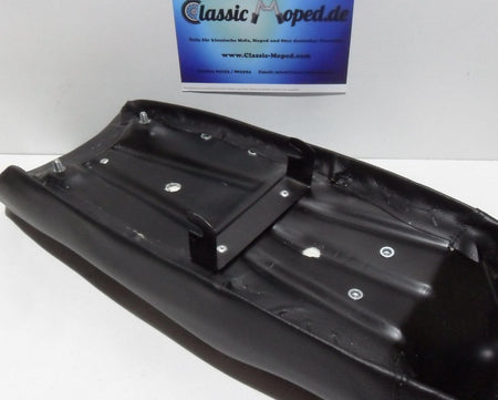Puch Monza Sitzbank Sattel schwarz mit Aufschrift Mokick NEU - Classic-Moped