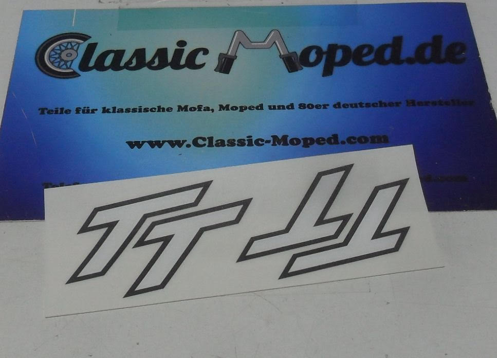 Zündapp KS50 Aufkleber TT Heck Bürzel Metall 530 - 14 -12 NEU - Classic-Moped