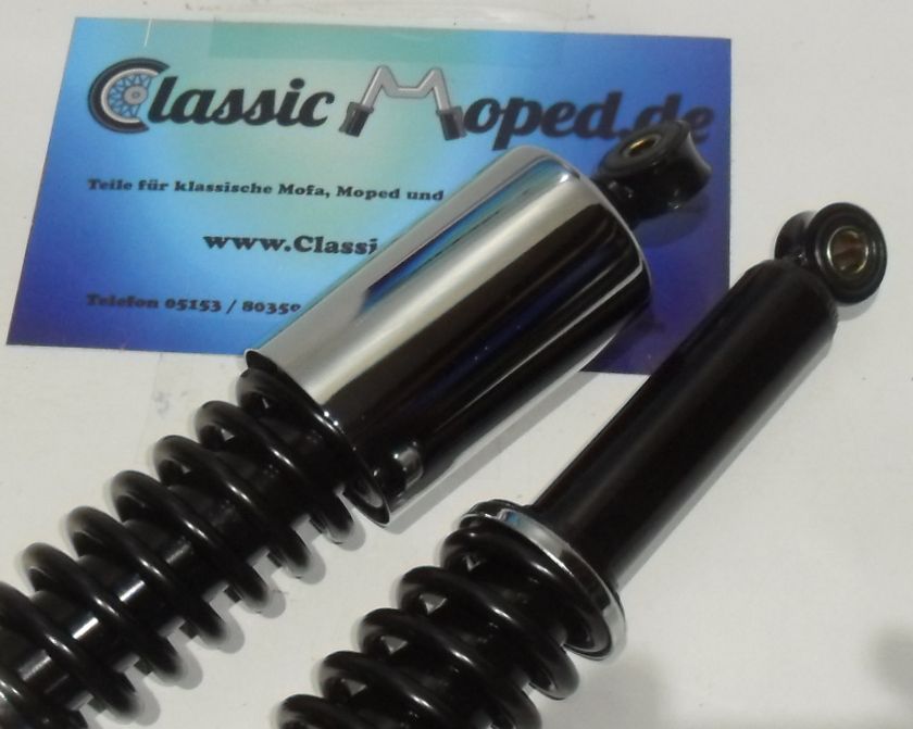 Stoßdämpfer KTM MSS MS 50 Chromhülse Feder Schwarz 360 mm NEU - Classic-Moped