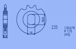 Kettenrad Ritzel Hercules Supra 4 GP GT KTM 235-16 Neu Sachs 506/3/4 Motor NEU - Classic-Moped