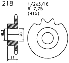 Ritzel Sachs 218-15 Hercules KX5 ZX1 Supra 4 GP - Classic-Moped