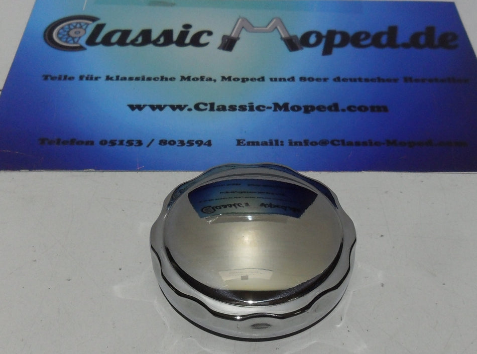 Qualitäts Tankdeckel verchromt für 40mm Bajonett Verschluss belüftet NEU - Classic-Moped