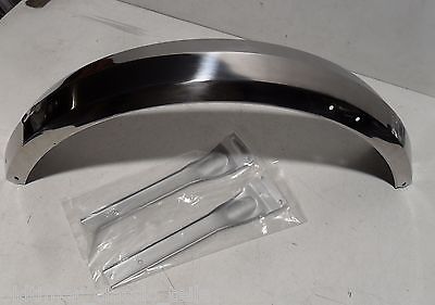 Puch Maxi N Schutzblech vorn INOX Edelstahl  NEU mit Kante + Haltern - Classic-Moped