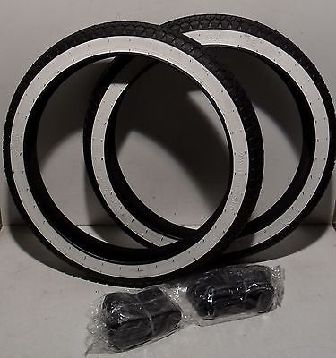 2 x Reifen WW Weißwandreifen 2 1/4 - 16 Mitas 20 x 2,25 Moped Mofa + Schläuche - Classic-Moped
