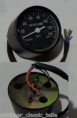 Tacho 140 km/h  80mm Einbaumaß Honda Yamaha Suzuki Universal Motorrad Oldtimer - Classic-Moped