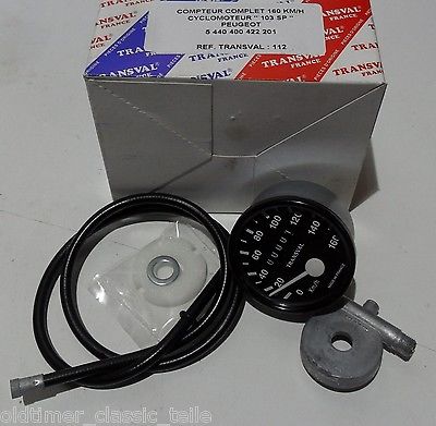 TACHO Tachometer Tachoschnecke Tachowelle SATZ PEUGEOT 103 SP 160km/h 60 mm - Classic-Moped