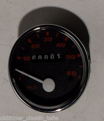Tacho Zündapp C50 Sport Tachometer Mofa Mokick ZR ZA Star Mofa 60mm rot schwarz - Classic-Moped