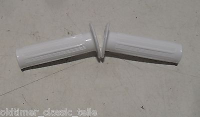Moped Griffgummis Schnee Weiß für Fußschaltung 24mm +22mm 104mm Griffe - Classic-Moped