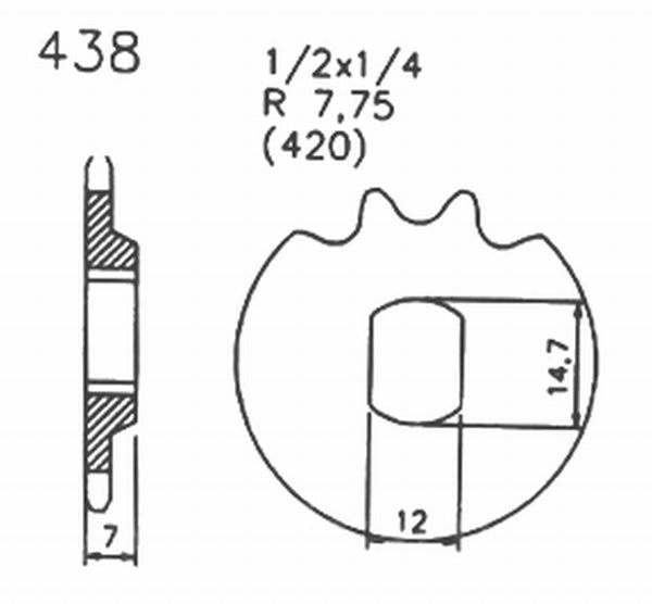 Kettenritzel Kreidler Eitank super 4 KKR  438 -15 Amazone Florett Eiertank K54 - Classic-Moped