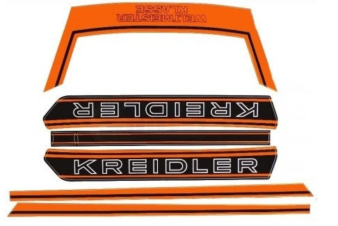 Kreidler RS RMC Weltmeister Klasse Aufkleber Satz HELL ORANGE NEU - Classic-Moped