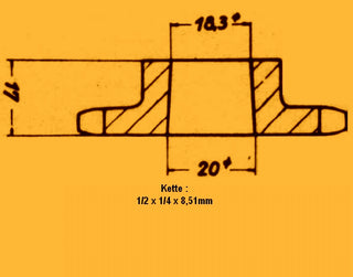 Kettensatz Kette 47 Kettenrad 11 Ritzel für Sachs/Hercules Prima 2