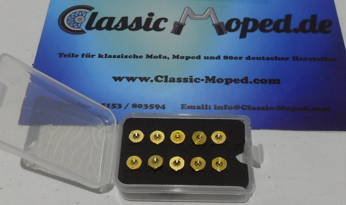 Haupt Düsen Set 10 Stück 96-114 Bing 21 SLC SLA SLH 6mm 6Kant Zündapp Herc NEU - Classic-Moped